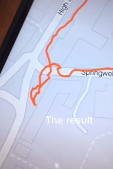 man attempts to write love on strava