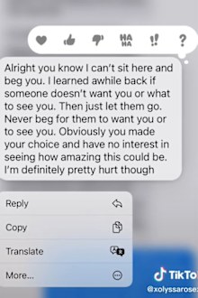 TikTok messages long message