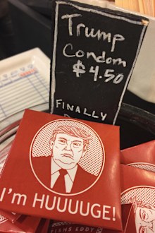 This undated photo released by Democrats on the House Oversight Committee shows a bowl of Trump-themed condoms. (House Oversight Committee via AP)