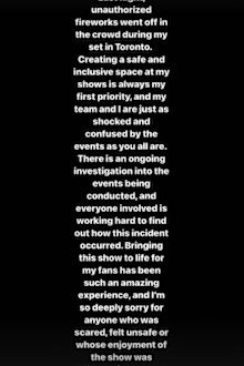 Dua Lipa fans injured after illicit fireworks are ignited at Toronto concert.