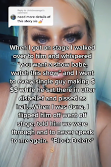 Woman's revenge after busting boyfriend at strip club.