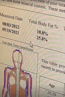 Kim Kardashian reveals bone density scan results that rank her in the 'athlete category'.