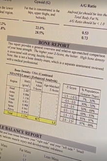 Kim Kardashian reveals bone density scan results that rank her in the 'athlete category'.