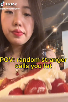 Food blogger fat-shamed in shop strawberry cake