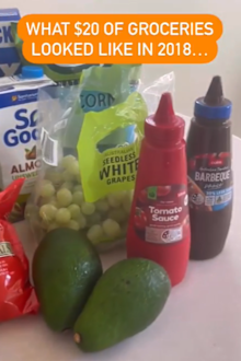 Grocery cost comparison 2018 to now