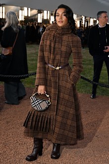 LONDON, ENGLAND - SEPTEMBER 22: Olivia Dean attends the Burberry show during London Fashion Week September 2025 at Hyde Park on September 22, 2025 in London, England. (Photo by Jeff Spicer/Getty Images)