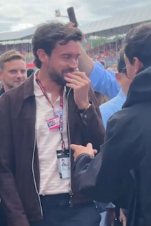 Jack Whitehall bumped into Lewis Hamilton at the F1 Grand Prix 