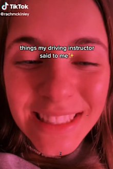 Young woman receives inappropriate messages from her driving instructor