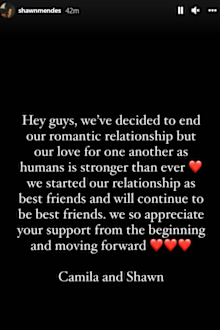 Camila Cabello and Shawn Mendes split