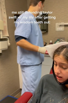 A girl has garnered plenty of internet attention for her hilarious reaction to her surgeon telling her he didn't like Taylor swift.