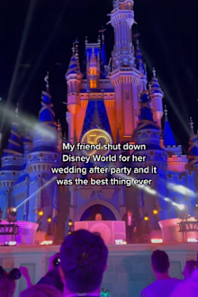 Bride and groom shut down Disney World for 'amazing' wedding afterparty.