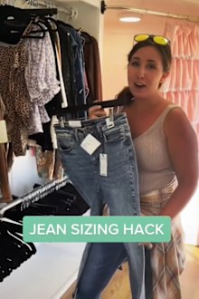 Woman jeans sizing hack