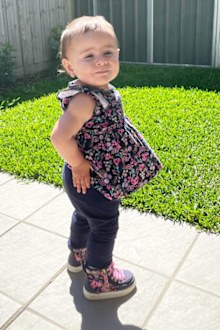 Mariana took her first independent steps at 18 months, defying doctor's expectations. 
