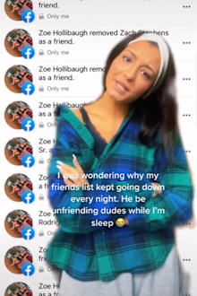 Woman reveals jealous boyfriend deleted male Facebook friends when she was sleeping.