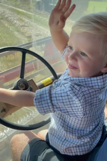Three-year-old 'Little farmer Tommy' has gone viral for his love of tractors, and impressive driving skills.