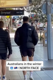 British influencer pokes fun at Aussies' odd winter fashion trend.