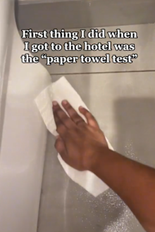Woman's 'paper towel test' on TikTok reveals shocking grime in hotel room