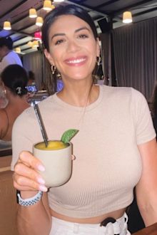 Stephanie Rice holding drink
