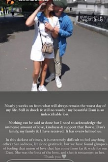 X Factor star Tom Mann opens up about grief three weeks after death of fiancée Danielle Hampson.