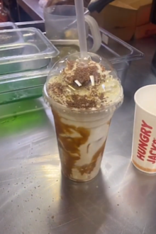 TikTokers go wild for Hungry Jack's workers 'off-menu' latte.