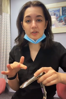 TikToker 'soothes' women with comforting explanation of pap smear.