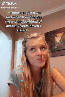 woman has never kissed boyfriend of two years