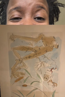 woman bids on artwork unexpectedly wins