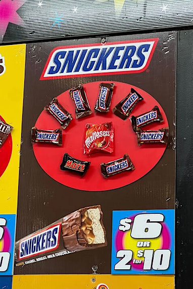 Snickers: $6