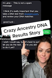 woman receives unexpected text from stranger regarding ancestry