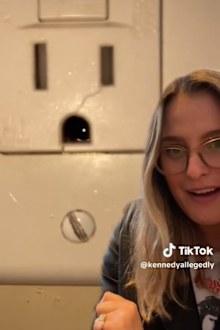 Kennedy Calwell finds hidden camera in outlet in Airbnb