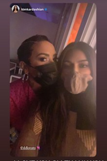 Kim Kardashian attends launch screening of Demi Lovato's new docuseries.