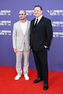 Director Darren Aronofsky and Brendan Fraser attend "The Whale" UK Premiere during the 66th BFI London Film Festival at The Royal Festival Hall on October 11, 2022 in London, England.