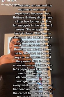 woman tiktok video complains about nighmare roommate