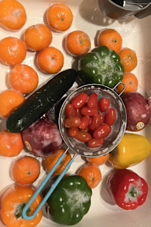 Fruits and vegetables covered in soapy water Reddit