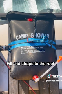 Kmart solar camping shower vanlife