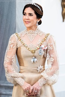 COPENHAGEN, DENMARK - JANUARY 1:  Queen Mary of Denmark attends the New Year's Court/the New Year's Day Parade hosted by King Frederik X of Denmark and Queen Mary of Denmark at Christian VII's Palace on January 1, 2026 in Copenhagen, Denmark.  (Photo by Martin Sylvest Andersen/Getty Images)