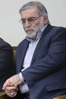 In this picture released by the official website of the office of the Iranian supreme leader, Mohsen Fakhrizadeh sits in a meeting with Supreme Leader Ayatollah Ali Khamenei in Tehran, Iran, Jan. 23, 2019