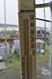 Russia's meteorological service said the thermometer hit 38 Celsius (100.4 F) on Saturday in Verkhoyansk, in the Sakha Republic about 4660 kilometers (2900 miles) northeast of Moscow. (Olga Burtseva via AP)