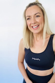 Louise McCann creator of activewear brand Moody, which donates profits to mental health charities