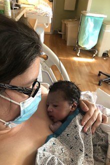 Kayla Velazquez with her son.