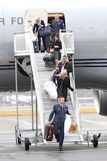 General view of the baggage coming off the plane during Prince William, Duke of Cambridge, Kate Middleton, Duchess of Cambridge and Prince George of Cambridge visit to New Zealand as they arrive at Wellington Airport on April 7, 2014 in Wellington, New Zealand