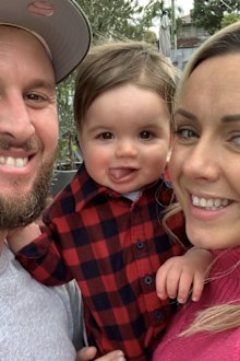 Louise McCann with son Peter and husband Stephen 