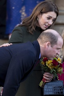 Prince William, Duke of Cambridge and Catherine, Duchess of Cambridge depart City Hall, Bradford on January 15, 2020 in Bradford, United Kingdom