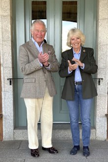Prince Charles and Camilla Duchess of Cornwall Clap for Carers Birkhall Scotland, May 2020