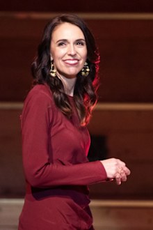 New Zealand Prime Minister Jacinda Ardern walks onto the stage to give her victory speech to Labour Party members at an event in Auckland, New Zealand, Saturday, Oct. 17, 2020.