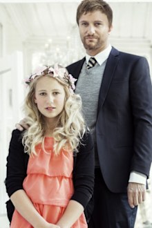 Twelve-year-old Thea with the man she is due to marry.