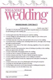 Bride-to-be blasted over pre-wedding 'bridesmaid contracts' 