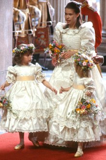 Sarah Chatto as a bridesmaid at the wedding of Prince Charles and Diana