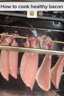 tiktok healthy bacon hack no fat oven viral video