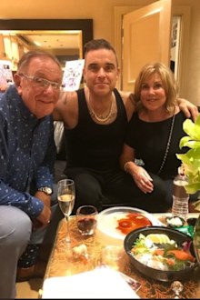 Robbie Williams with his dad Pete Conway and mum Janet.